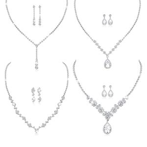 Dazzling Rhinestone Necklace & Earrings 4 Sets NWT